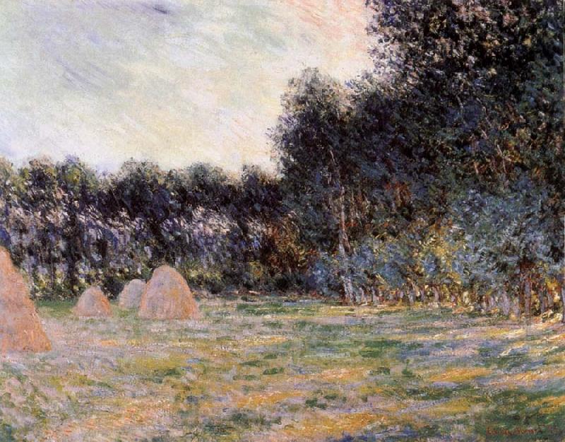 Claude Monet Field with Haystacks at Giverny Spain oil painting art
